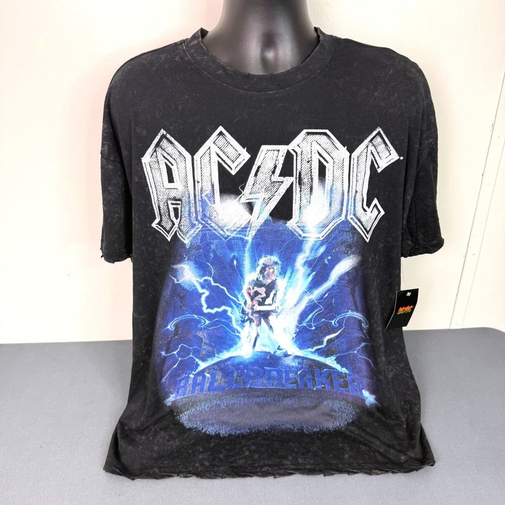 AC/DC T-Shirt Mens XL Ballbreaker 1996 US Tour Graphic Mineral Wash Distress